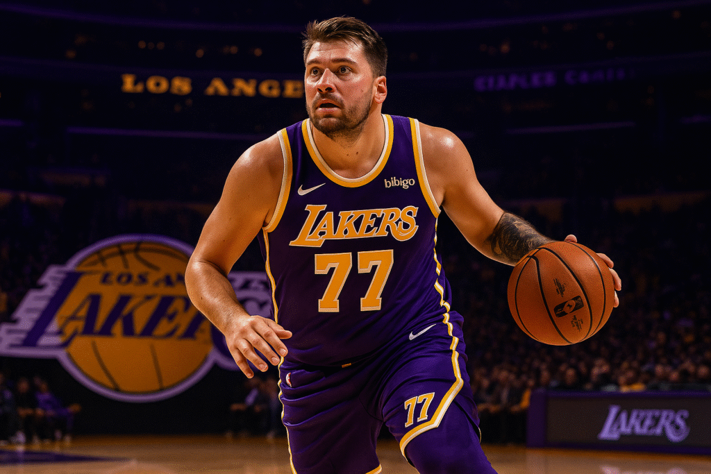 Luka Doncic of the Los Angeles Lakers