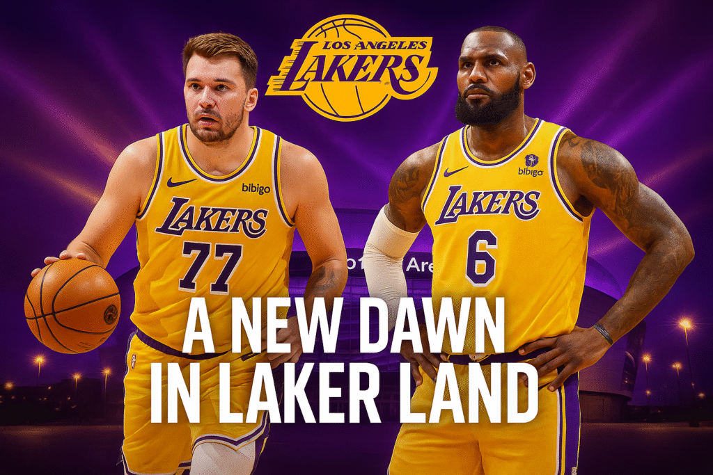 Luka Doncic and Lebron James of The Los Angeles Lakers