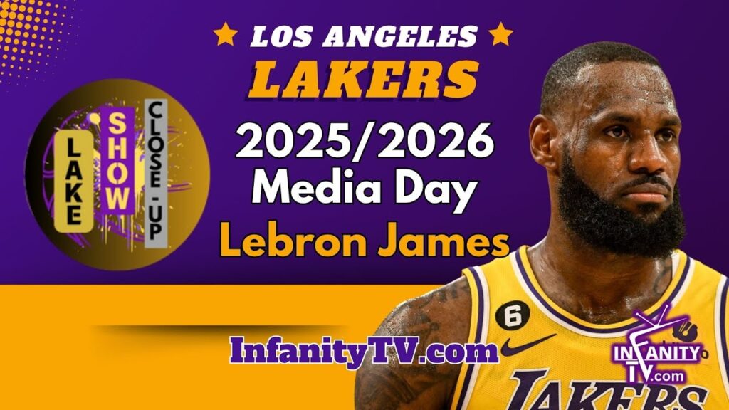 LeBron James featured for LA Lakers 2025/2026 Media Day announcement.