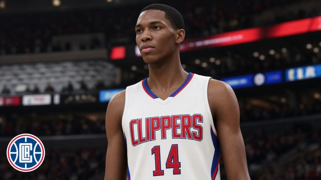 Photoreal LA Clippers featured image with team logo, Brandon Ingram heel / camp health story