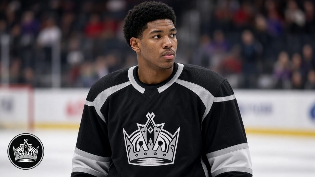Kings Cut Camp to 29, Point Saturday’s Crypto.com Finale at Opening Night Quinton Byfield Kings featured — black/silver branding, Kings crown logo, Crypto.com Arena lighting